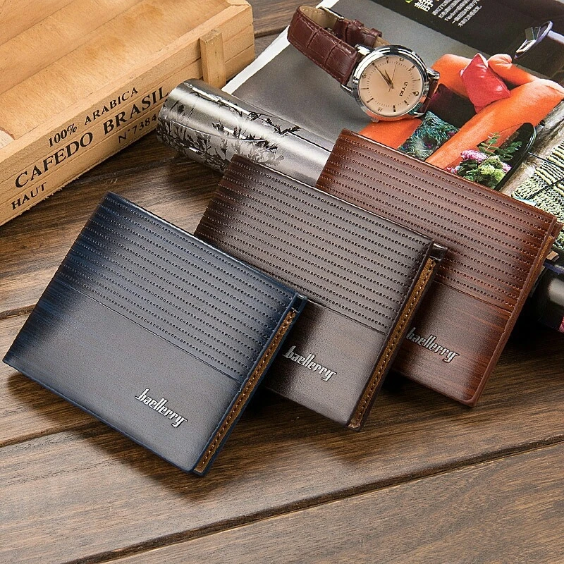 

European And American Men's Wallet Short Embossed Cross Wallet Wallet Large Capacity Wallet