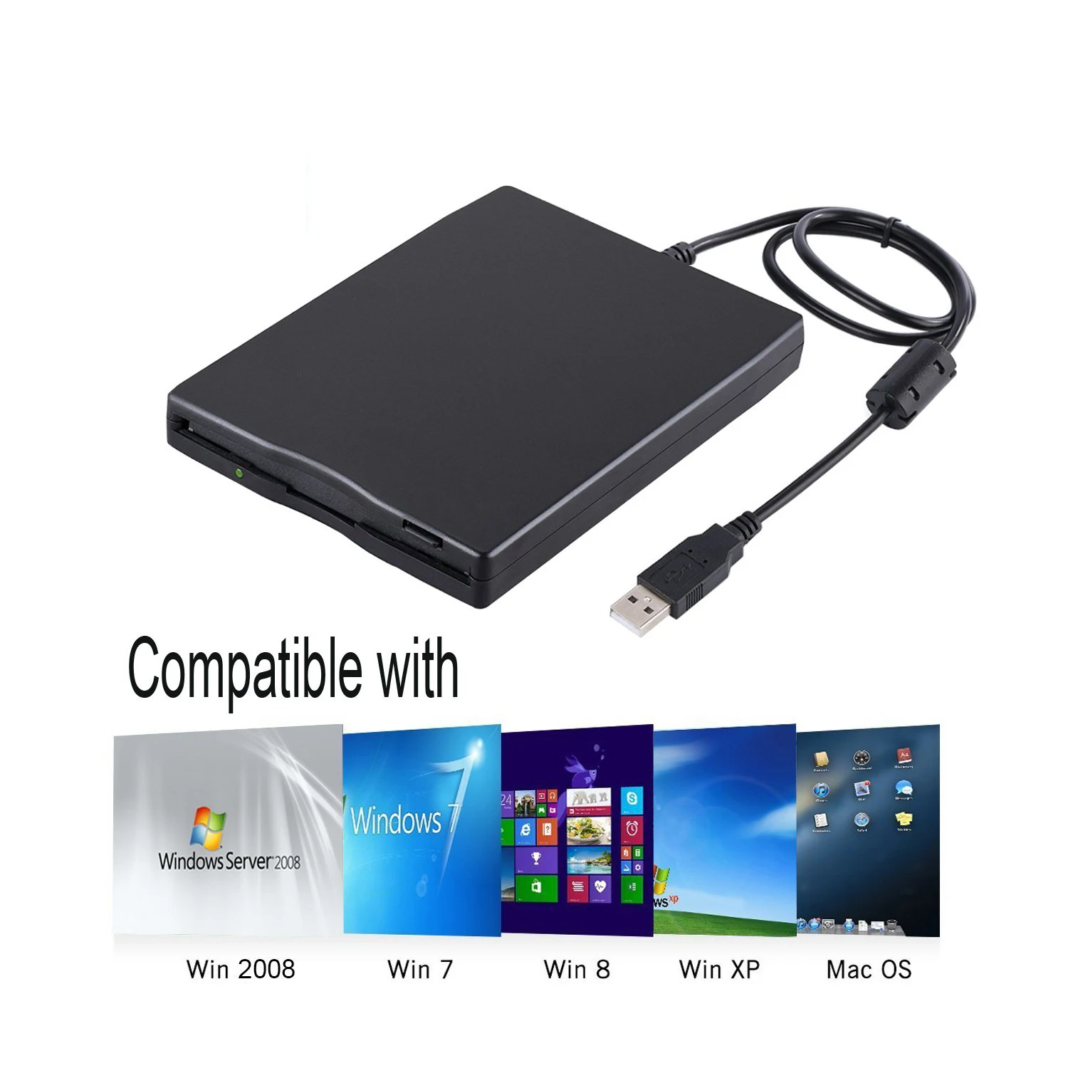 USB قرص مرن ، 3.5 بوصة USB الخارجية محرك قرص مرن 1.44 MB FDD المحمولة محرك أقراص USB التوصيل والتشغيل لأجهزة الكمبيوتر المحمولة سطح المكتب