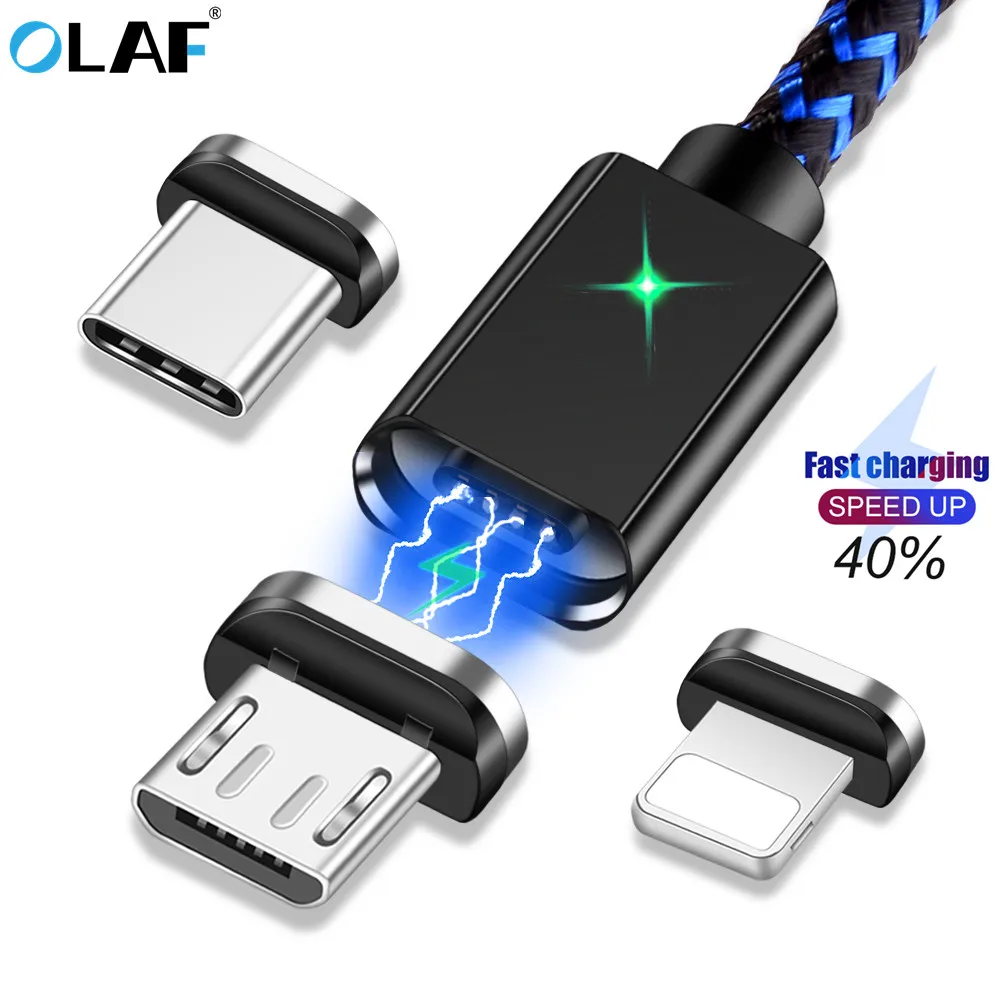 Магнитный usb кабель для зарядки Micro Type c iPhone Xs 8 X Max Samsung Xiaomi Android Быстрый адаптер