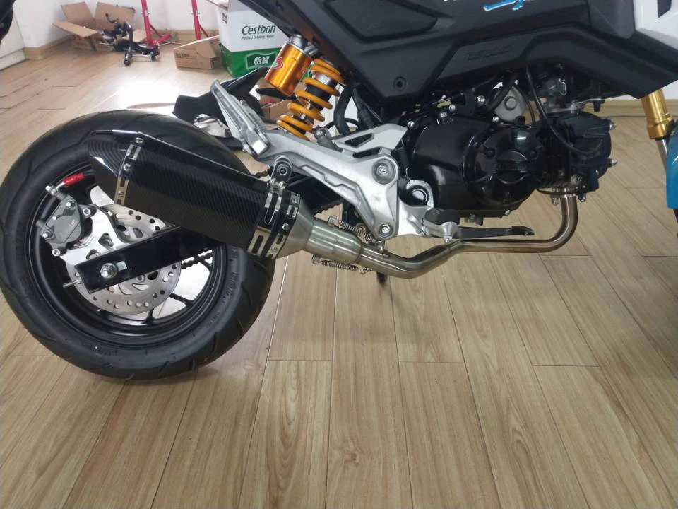 RANSOTO полная выхлопная система мотоцикла низкая Монтажная труба для Honda Grom MSX 125 MSX125 SF 2013- глушитель средняя труба скольжения