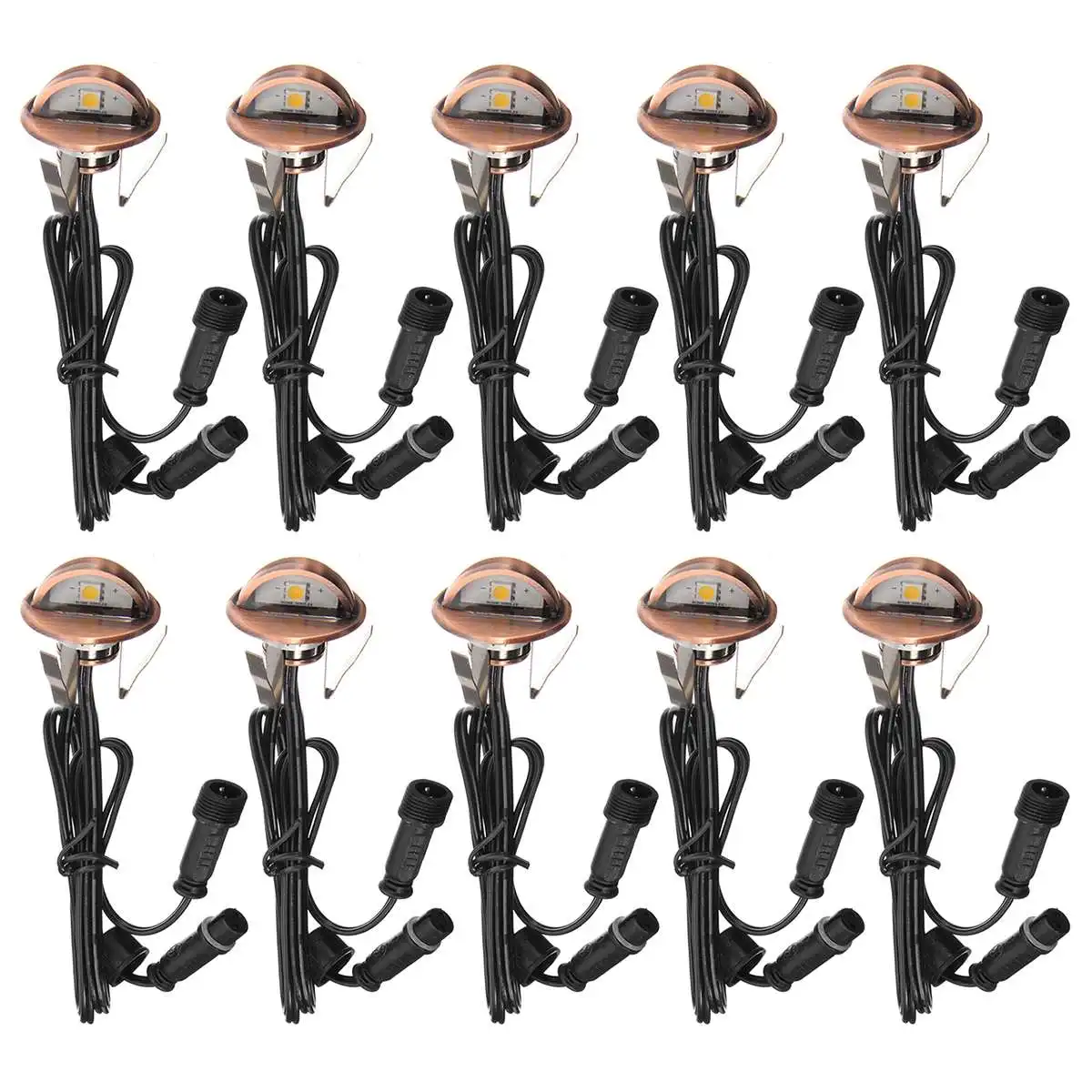 

10PCS LED Deck Lights Half-moon SMD5050 Outdoor Indoor for Garden Pathway Step Stair Lamp Decor Underground Waterproof Spotlight