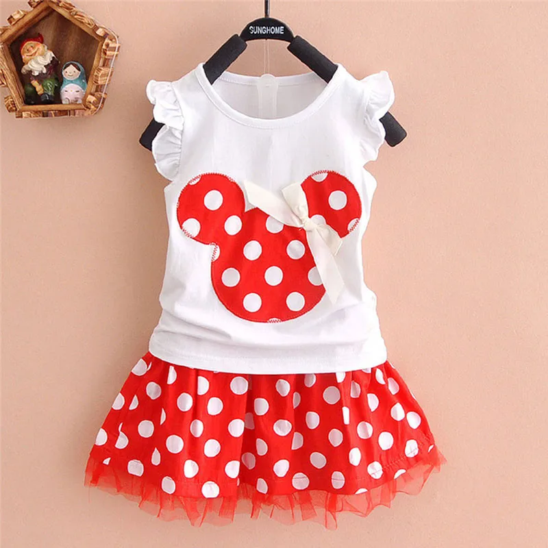 Minnie Mouse Clothes Set Kids Baby Girls Summer Outfits Clothes Sleeveless T-shirt Tops Polka Dot Bowknot Tutu Skirt Party Minnie Mouse Clothes Set Kids Baby Girls Summer Outfits Clothes Sleeveless T-shirt Tops Polka Dot Bowknot Tutu Skirt Party