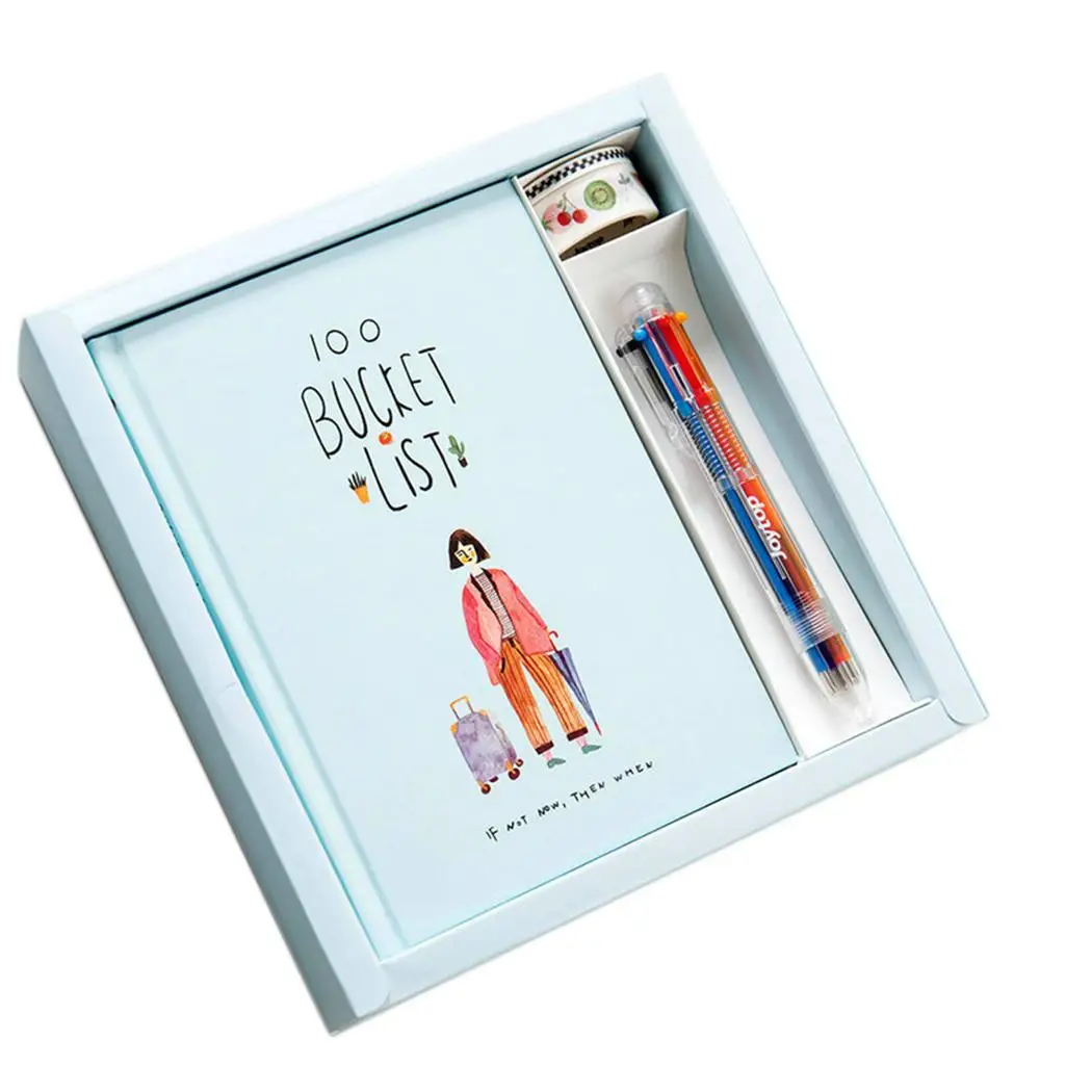 

Stationery Diary Notebook and Pen Journal Notepad Set About 140 Pages Wish 1, Wish 2 Creative Student Gift