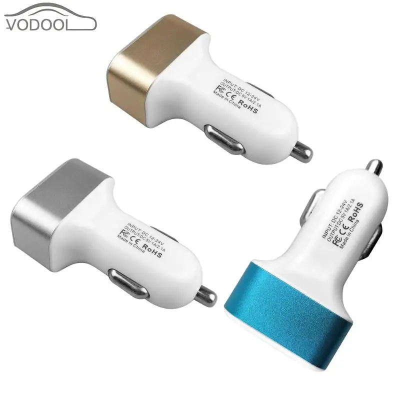 

12/24V Car Charger Adapter Digital Dual USB LED Voltage Display Auto Vehicle Car Charger for Moblie Phone Fast Charging