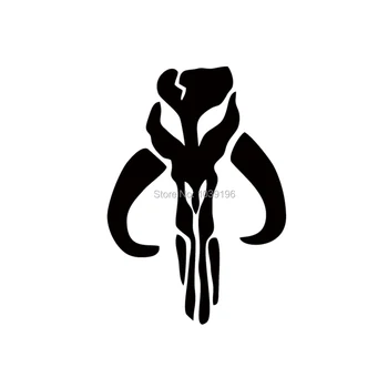 

10 x New Creative Design Bioworld Boba Fett Mandalorian Mythosaur Skull Reflective Car Bumper Body Stickers Decal Vinyl