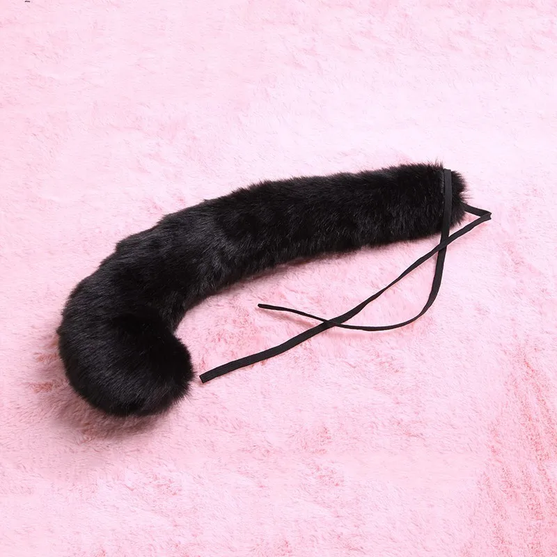 Lady Fluffy Cat Fox Tail Cosplay Halloween Costume Accessories with Elastic Band