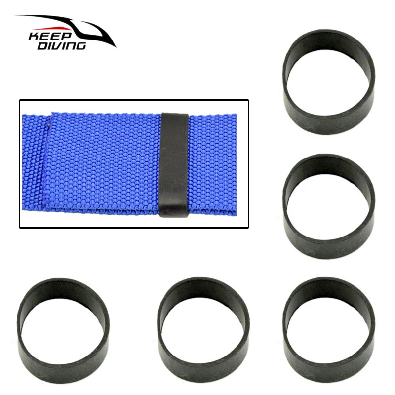 5Pcs Rubber bing Fixed Rings for Scuba Diving Weight Belt Backplate