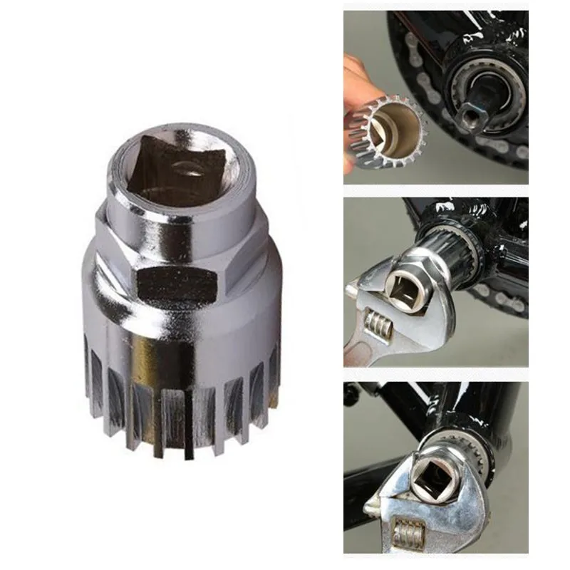 

Mountain Bike Bicycle Sealed Bottom Bracket Spindle Remover Repair Silver Steel Tool Sports Multifunction Tools