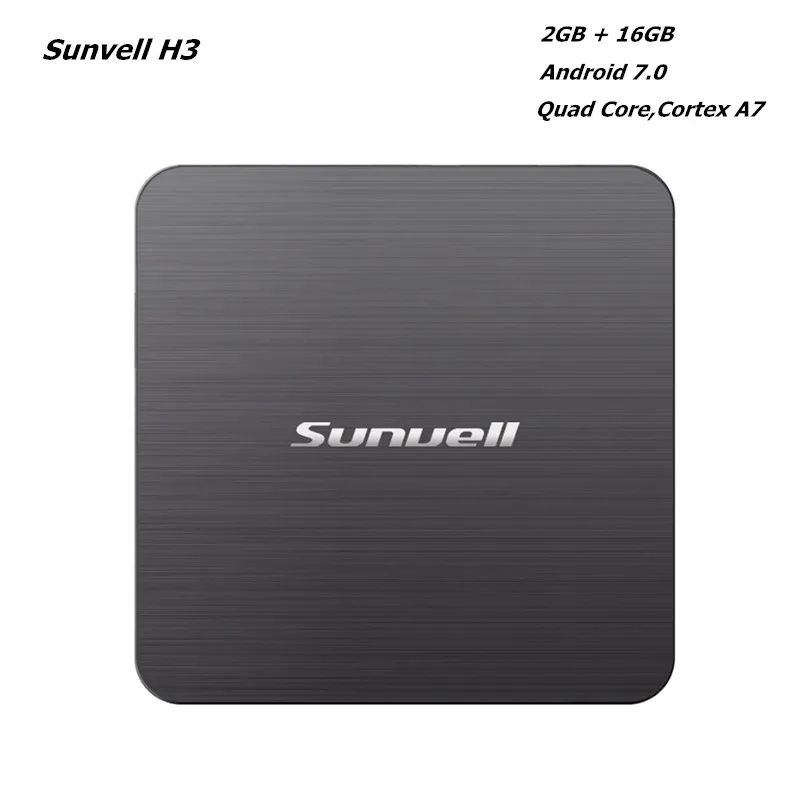 

Sunvell H3 Smart TV Box Allwinner H3 2GB RAM 16GB ROM 2.4G WiFi 100Mbps Support 4K H.265 3D Games Video For Android 7.0