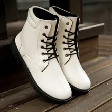 Модные зимние мужские ботинки для отдыха, байкерские ботинки из искусственной кожи с круглым носком в стиле панк, Повседневная Уличная обувь на шнуровке