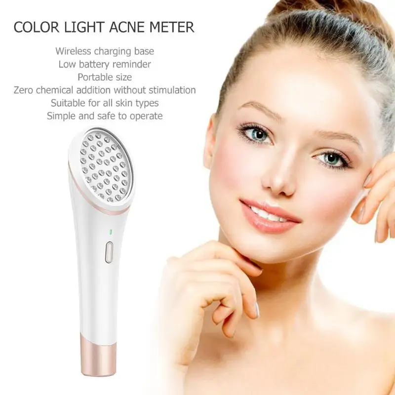 

Powered Facial Cleansing Devices Acne Light Therapy Treatment Device Acne Clearing Eraser with Light Wireless Rechargeable