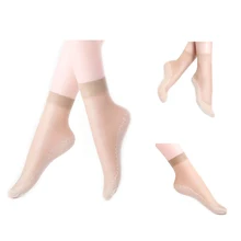 Вельветовые шелковые женские хлопковые носки с подошвой, Нескользящие массажной стелькой влагу, не скользят ультратонкие прозрачные носки 10 пар/компл.# F