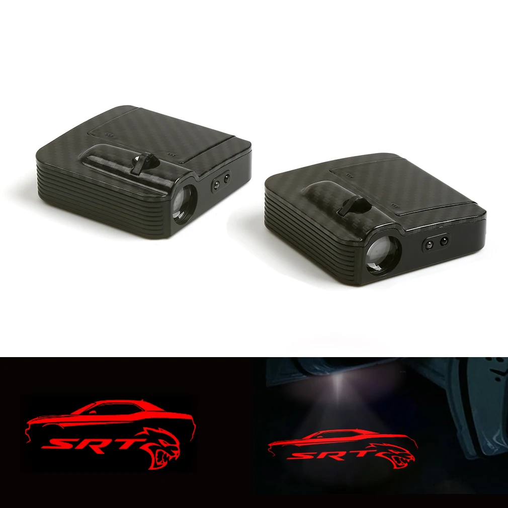 

2x Red Car Door Wireless LED Laser Projector Shadow Light For Challenger SRT 707