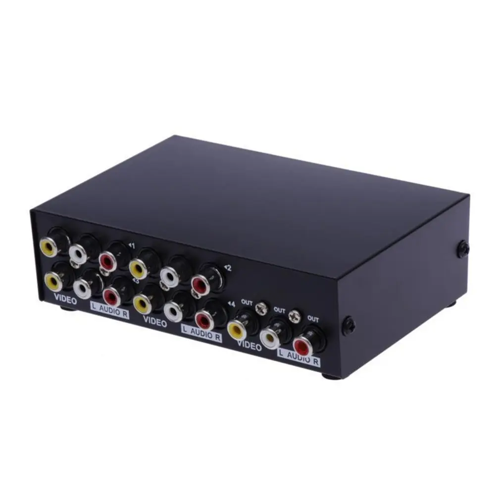 4 в 1 выход Композитный способ Av Переключатель Rca Switcher Box видео L/R аудио селектор легко установка и управление