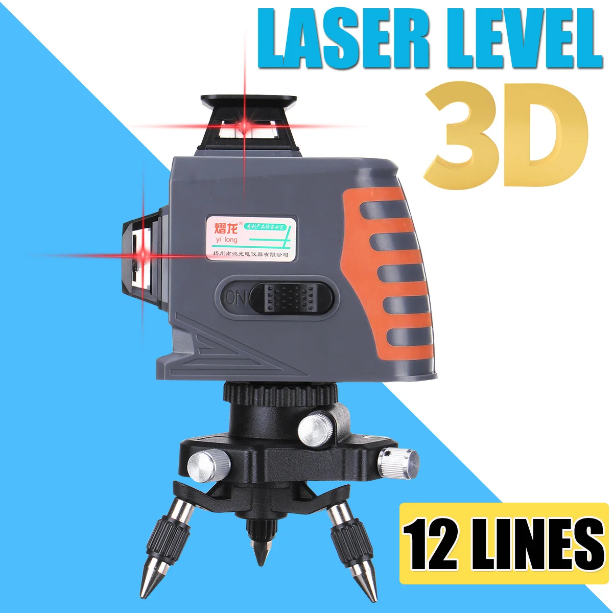 

3D 12 Lines Laser Levels 360 Degree Rotation Measure Auto Leveling Horizontal Vertical Powerful Red Laser Beam 110-240V