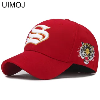 

UIMOJ Spring Summer Elastic Fitted Baseball Caps Tiger Pattern Embroidery 3D Letter Cap Women Men Hip Hop Casual Hat