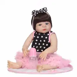 Кукла реборн для девочек 19 дюймов NPK 46 см bonecas куклы силиконовая Ванна Полная Детская для тела Bebe Baby Reborn