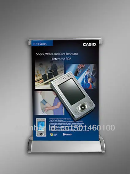 

A4 Aluminum Mini Table top Roll up Display Banner Stand for Advertising BST1-18 50pcs