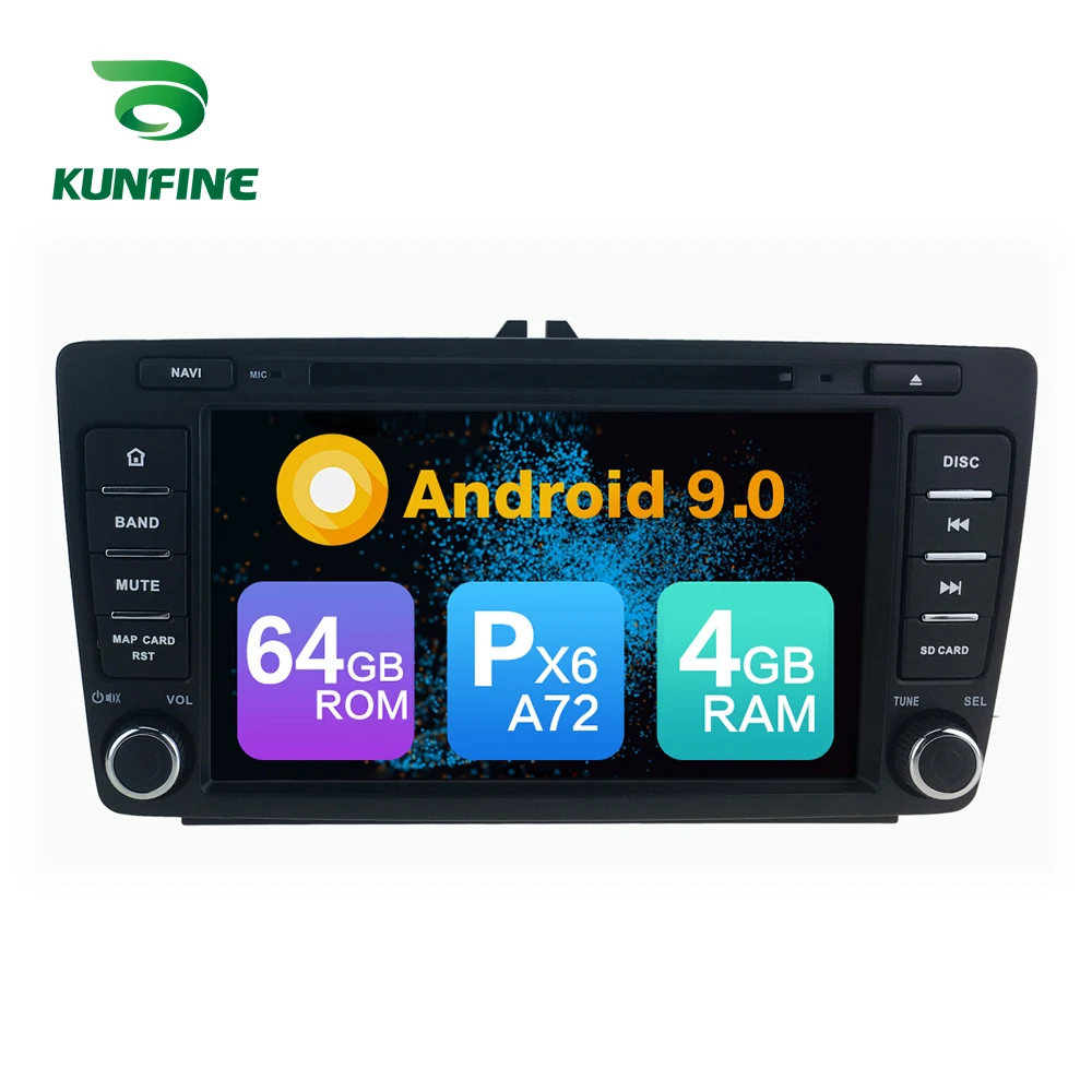 Android 9 0 Core PX6 A72 Ram 4G Rom 64G Автомобильный DVD GPS мультимедийный плеер стерео для SKODA OCTAVIA