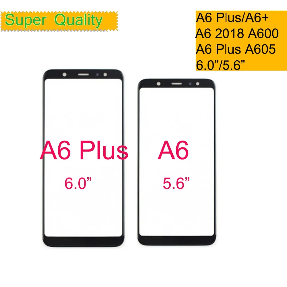 

10Pcs/Lot For Samsung Galaxy A6 2018 A600 A6+ Plus 2018 A605 Touch Screen Front Glass Panel Outer Glass Lens With OCA Glue