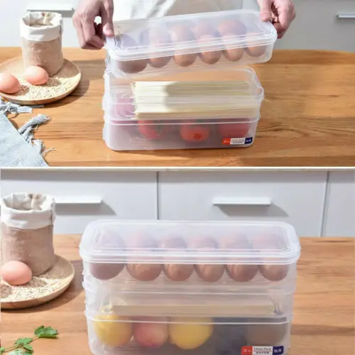 Kitchen Fridge Food Fruit Storage Container Clear Reusable Preservation Box Case 