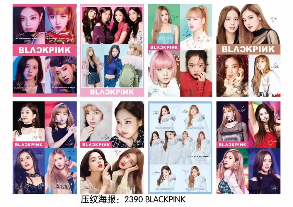 

Mixed 8 pcs/set Kpop BLACKPINK Fans Figure Posters All Star HD Wallpaper Poster Free Shipping
