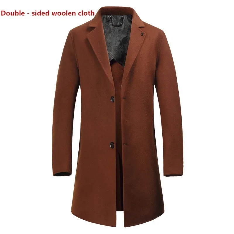 2018 Spring Woolen overcoat Men's Casual Long Sleeve men wool Coat Men ...