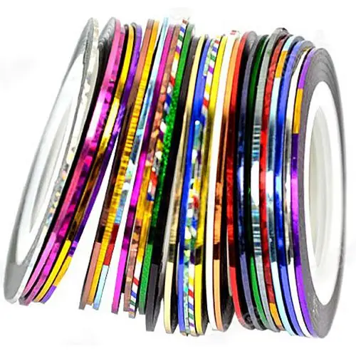 

10 Color 20m/Rolls Fashion Stickers For Nail Art UV Gel Tips Striping Tape Line Nail Stickers DIY Decorations Manicure Tools