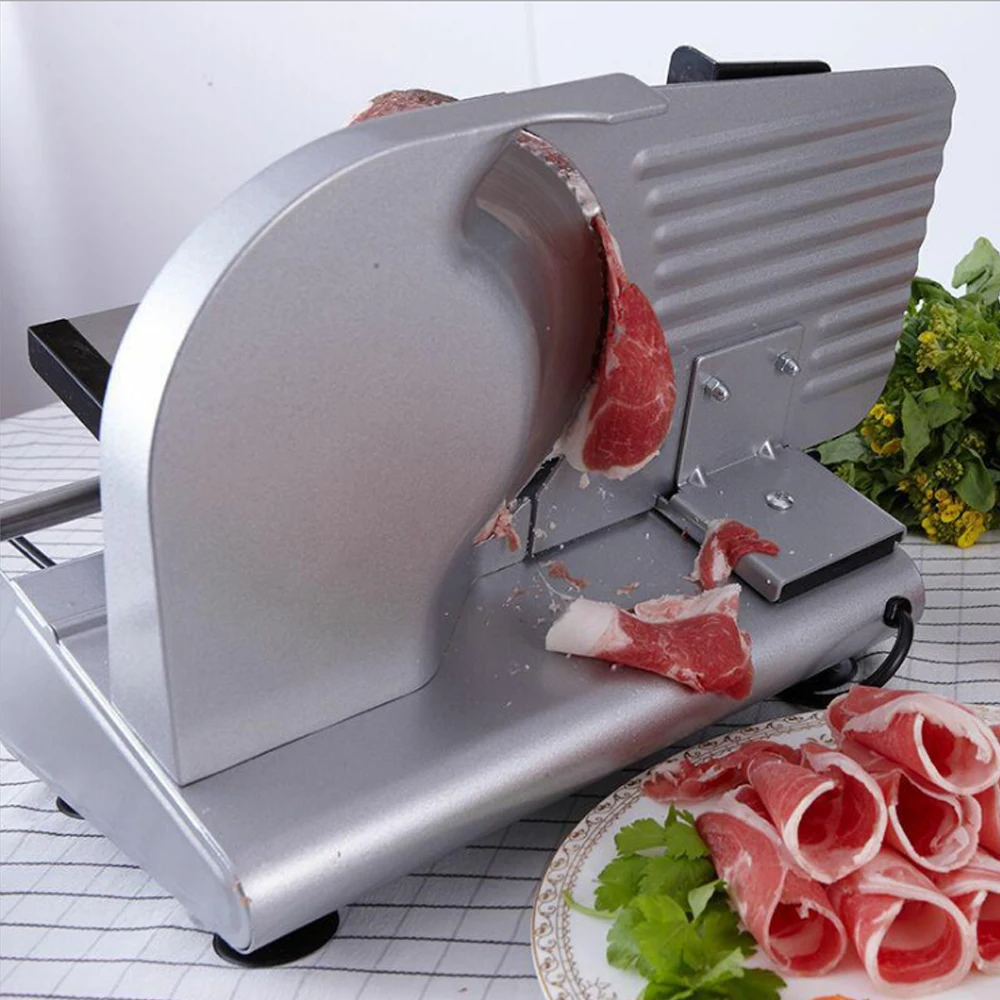 ITOP Electric Meat Slicer 200W Commercial Beef Lamb Cutting Machine Automatic Vegetable Bread Food Slicer 0-22mm Slice Thickness