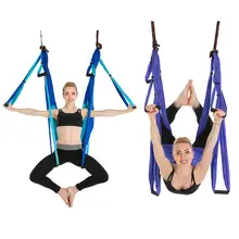 210T Nylon Spinning Indoor Reversal Aerial Yoga Hammock Outdoor Ultra Strong Antigravity Swing Fitness Accessories Hammock blue yellow blue 210t nylon hammock