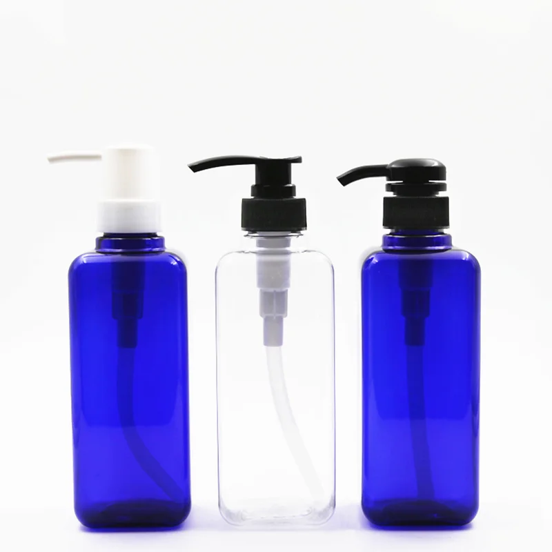 20pcs blue clear 500ml skin care bottles Square 16 oz plastic bottles ...