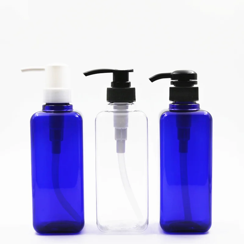 20pcs blue clear 500ml skin care bottles Square 16 oz plastic bottles