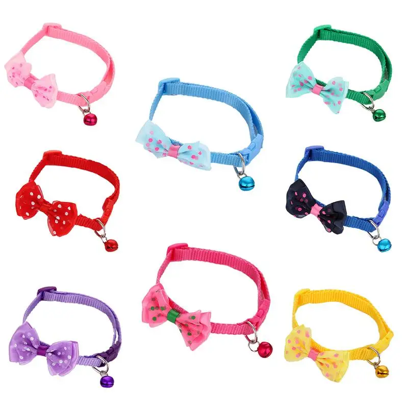

Pet Bow Collar Multi-color Cat Bell Collar Korean Pet Jewelry Collar Creative Telescopic Adjustment Small Pet Supplies