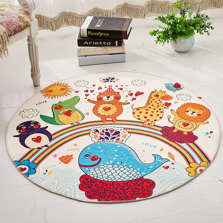 Мультфильм пол круглый коврик для гостиной волшебный круг олень Кит Дети спальня коврик игровой наружные коврики домашний Текстильный коврик