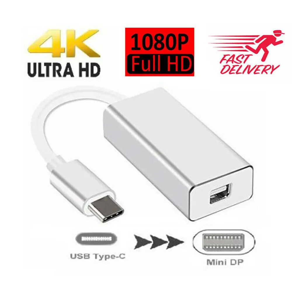 USB-C to Mini DisplayPort Converter 4K 60HZ Type-C Mini DP Adapter For MacBook