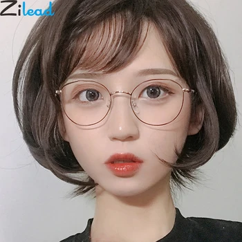 

Zilead Metal Anti Blue Light Glasses Frame For Women&Men Retro Round Computer Games Optical Spectacle Plain Glasses Eyeglasses