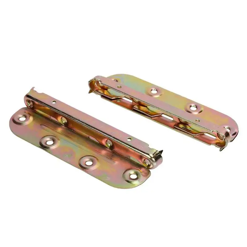 

2pcs 5 inch Interlocking Bed Hinges Furniture Hardware Corner Linked Mounting Plate Sofa Legs Accessories