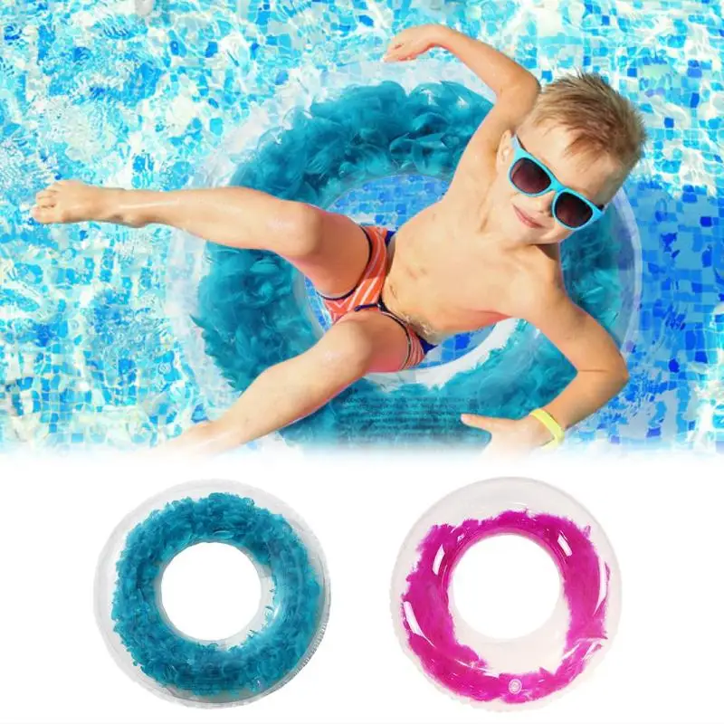 Feather Decoration Inflatable Adult Kids Swimming Ring Inflatable Pool Float Circle For Adult Children