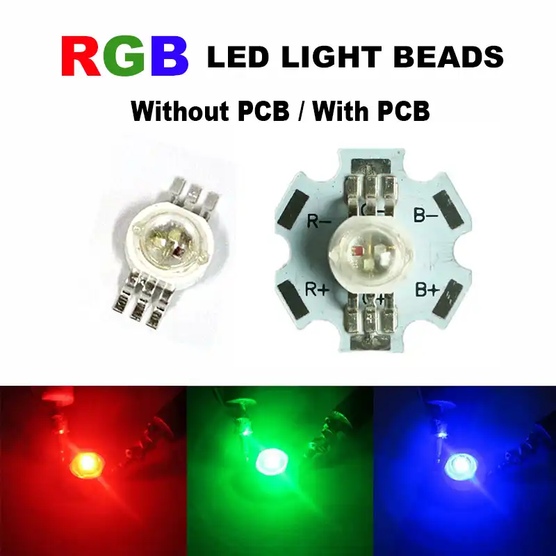 50X 100X Wholesale Lights LED RGB COB Chip Beads 3W With Star PCB Red Green Blue 50X 100X Wholesale Lights LED RGB COB Chip Beads 3W With Star PCB Red Green Blue