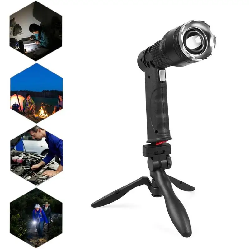 

High Power Maintenance Lamp with Bracket USB Output Flashlight Zoomable 3 Modes Outdoor Fishing Emergency Torch Lantern