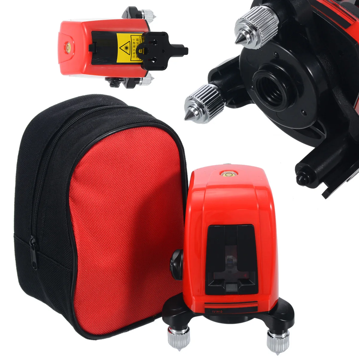 

New AK435 360 Degree Self-leveling Portable Mini Cross Red Laser Level Meter 2 Line 1 Point with Bag Leveling Instrument Tool