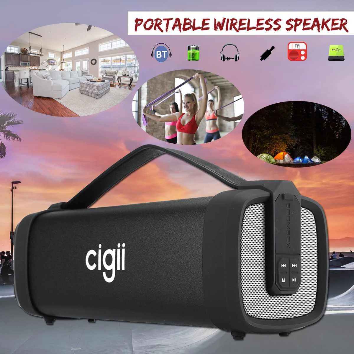 

5W Wireless bluetooth Speaker Portable Stereo Subwoofer Audio Music PlayerFM Radio for PC Tablet Cellphone Outdoor Speaker