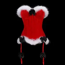 W-Yunna Новое поступление Рождественский корсет Топы стальные косточки сексуальный красный Бюстье корсет Топ грудь Binder зимний вечерние