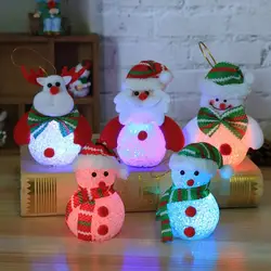 Светодиоды Рождественский снеговик куклы Подарки для детей свет светящиеся Снежный снеговик теплые белые светодиоды украшения Xmas отдыха