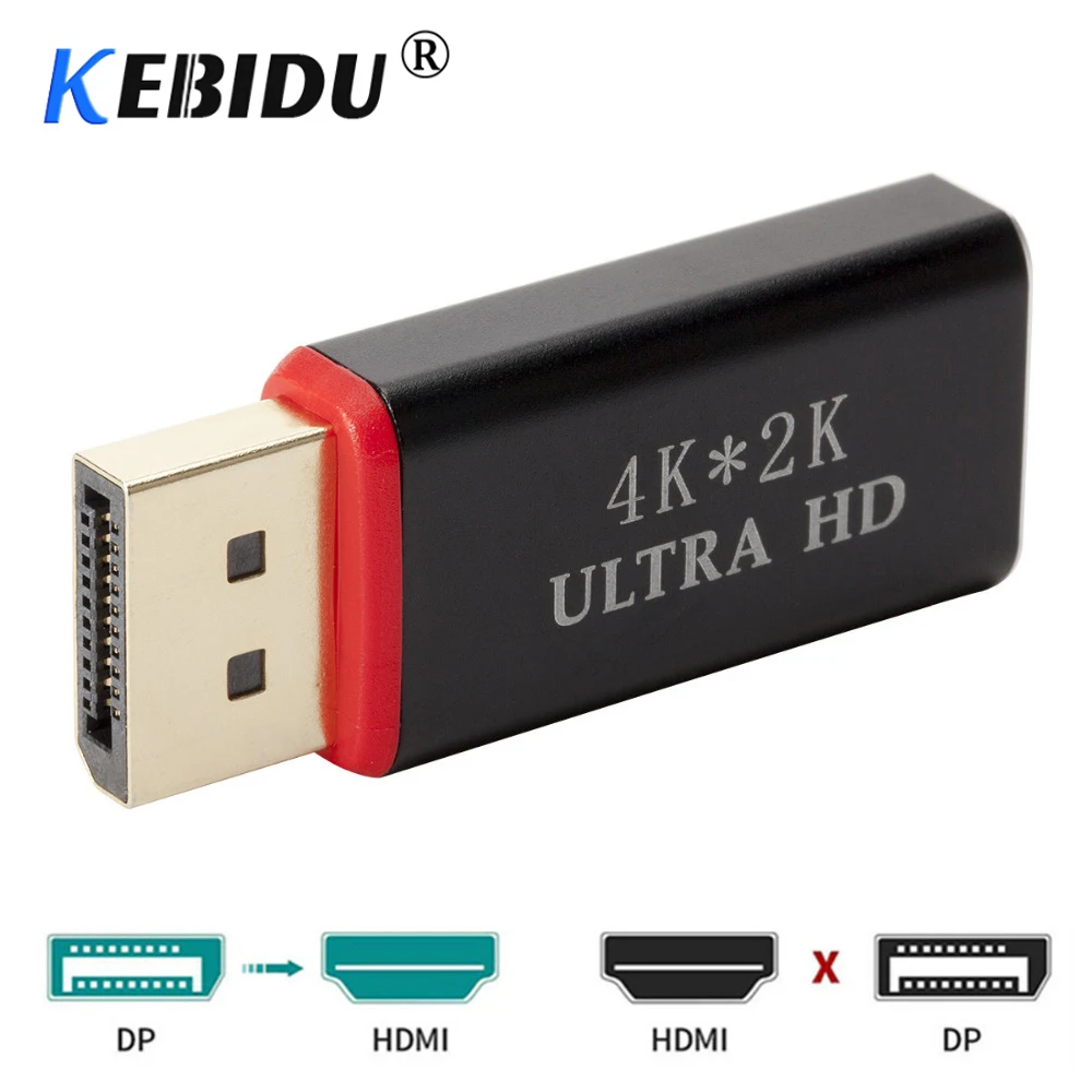 

Kebidu DP to HDMI Converter 4K*2K 30Hz Video Audio Connector Display Port to HDMI Adapter Female to Male for HDTV PC Wholesales