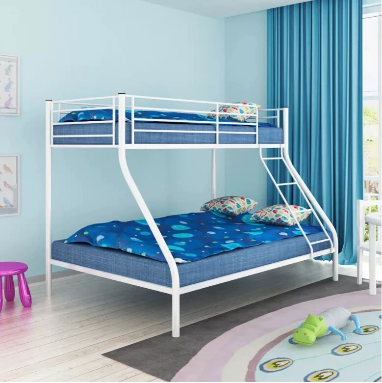 VidaXL Bunk Bed Frame For Kids 200x140 / 200x90cm Metal White High Quality Bed Suitable For Bedroom 242994 VidaXL Bunk Bed Frame For Kids 200x140 / 200x90cm Metal White High Quality Bed Suitable For Bedroom 242994
