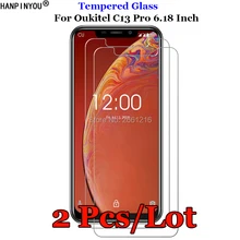 2 pçs/lote Para Oukitel C13Pro 9H 2.5D Premium de Vidro Temperado Film Protector de Ecrã Para Oukitel C13 Pro 6.18