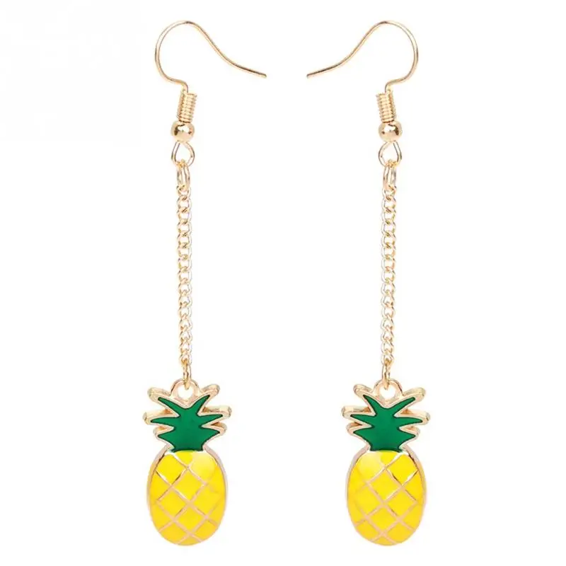 

Fashion Western Style Summer Pineapple Pendant Long Alloy Woman Earring Jewelry