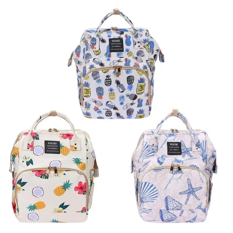 

Portable Maternity Diaper Bag Printed Mummy Handbag Large Waterproof Mother Travel Backpacks Baby Nappy Nursing Bags Moms Bag