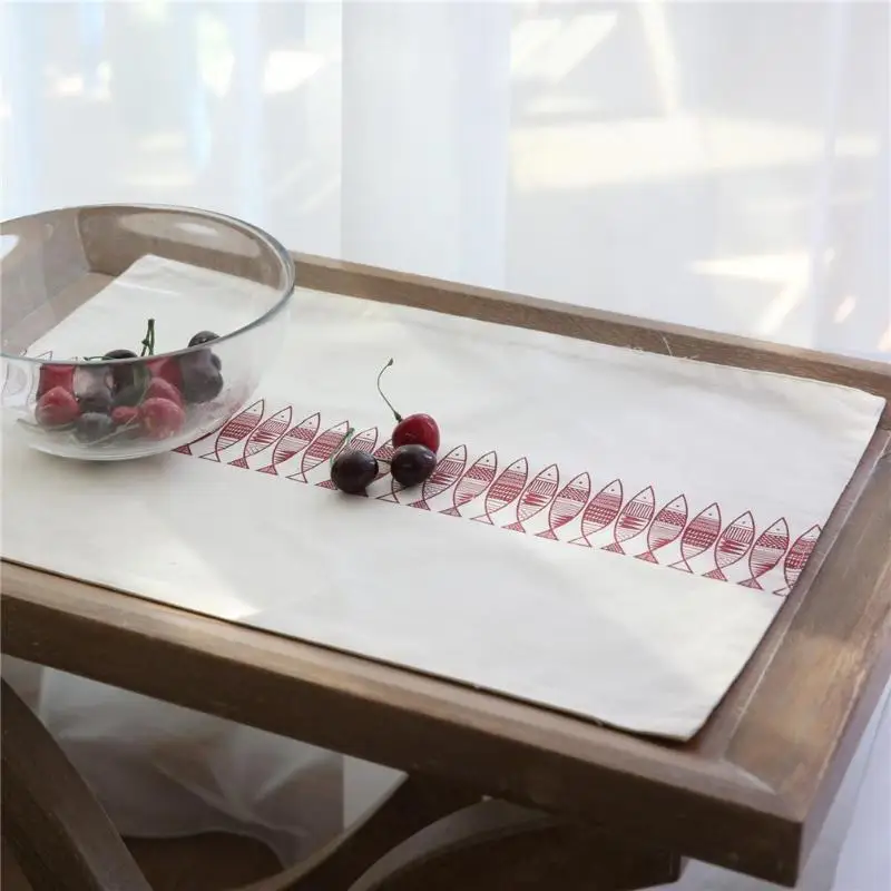 

Cotton Linen Placemat Nordic Table Mats Heat Insulation Dinner Plate Pads